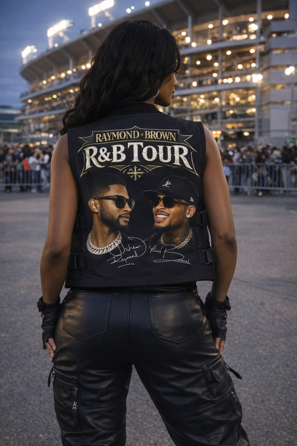R&B biker vest Back ONLY!