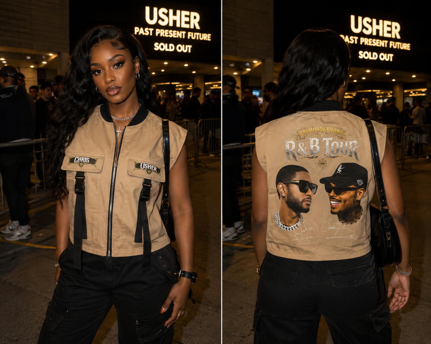R&B biker vest front&back